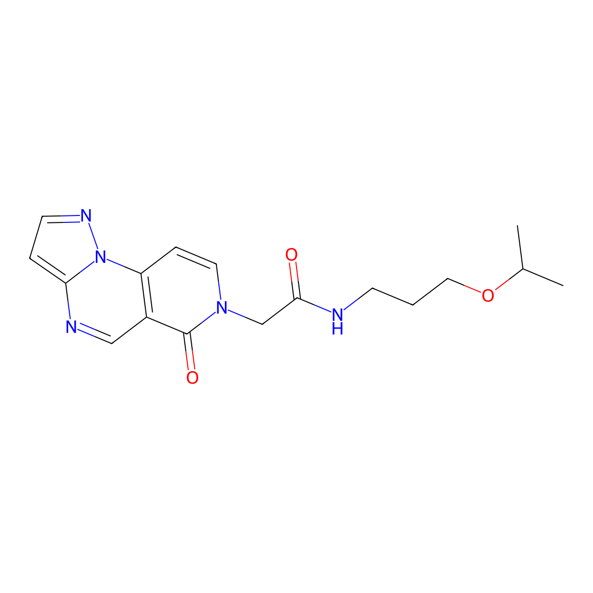 N-(3-Isopropoxypropyl)-2-(6-oxopyrazolo[1,5-A]pyrido[3,4-E]pyrimidin-7(6H)-YL)acetamide molecular structure, CAS 1401596-85-7