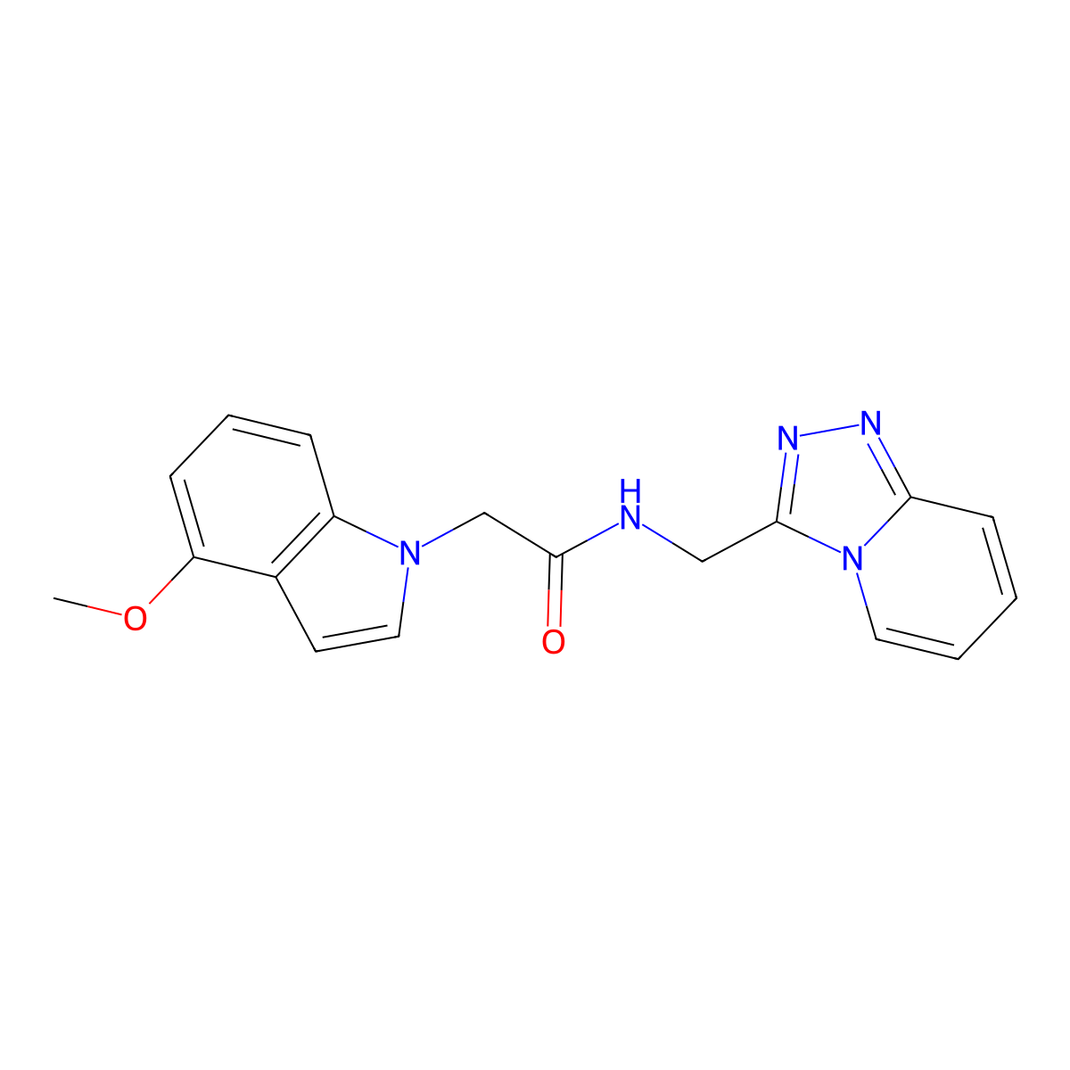 2-(4-methoxy-1H-indol-1-yl)-N-([1,2,4]triazolo[4,3-a]pyridin-3-ylmethyl)acetamide molecular structure, CAS 1401597-08-7