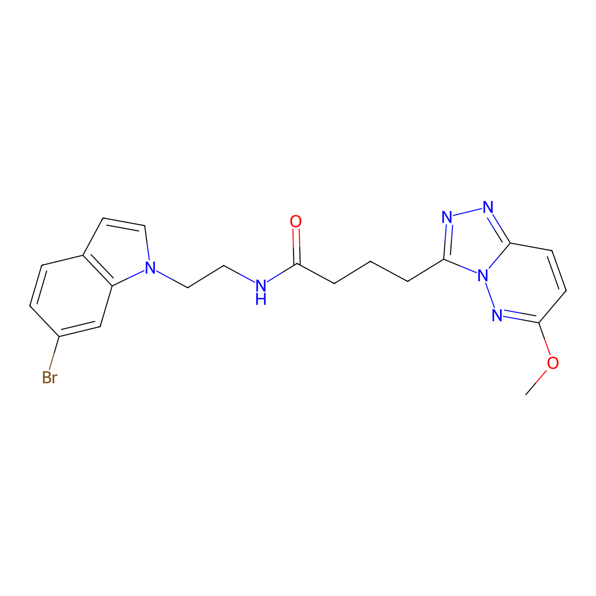 N-(2-(6-bromo-1H-indol-1-yl)ethyl)-4-(6-methoxy-[1,2,4]triazolo[4,3-b]pyridazin-3-yl)butanamide molecular structure, CAS 1401597-45-2