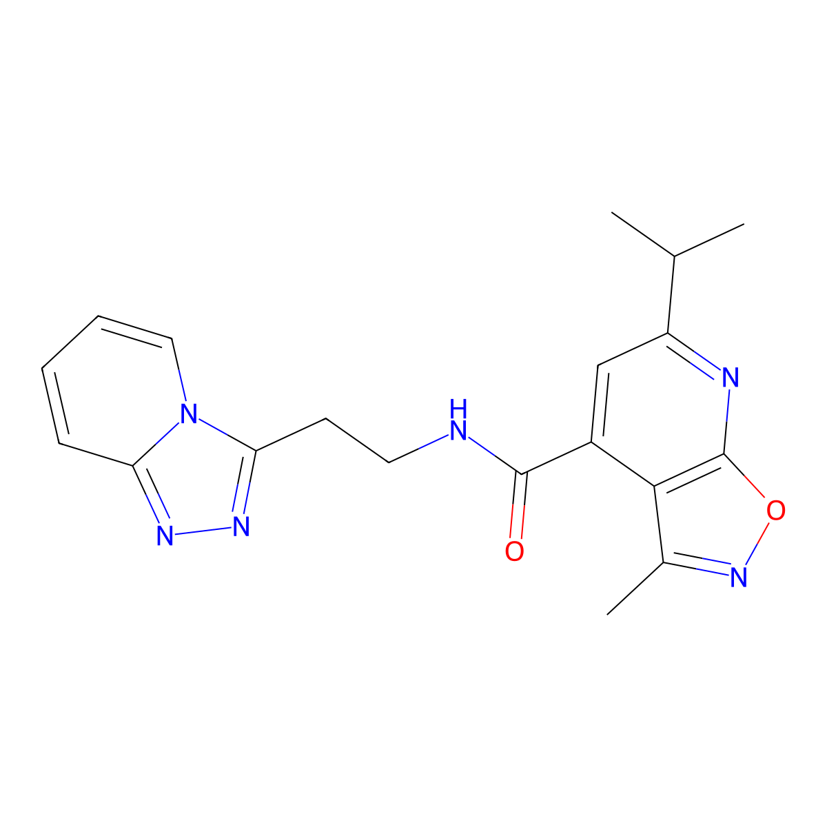N-(2-([1,2,4]triazolo[4,3-a]pyridin-3-yl)ethyl)-6-isopropyl-3-methylisoxazolo[5,4-b]pyridine-4-carboxamide molecular structure, CAS 1401597-53-2