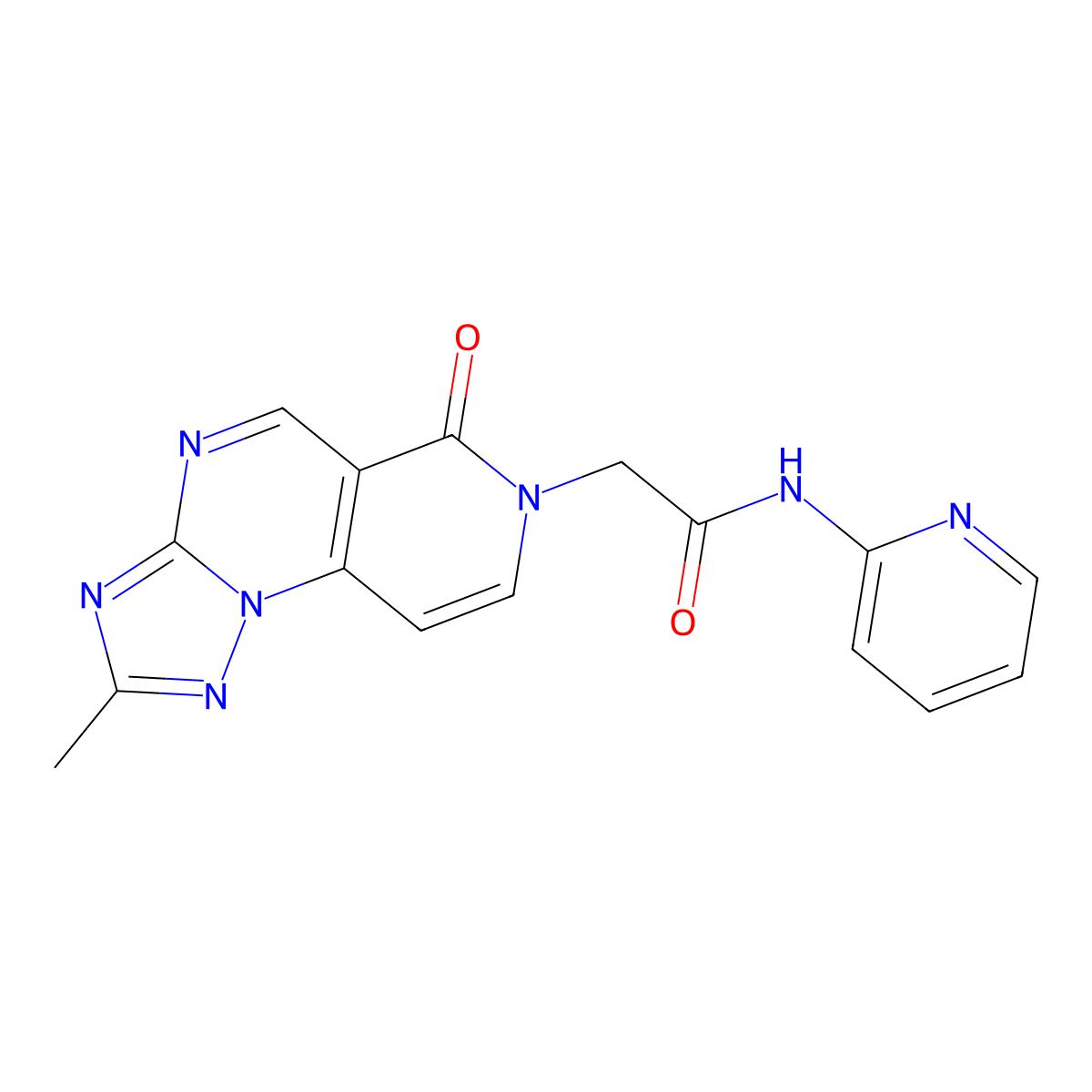 2-(2-methyl-6-oxopyrido[3,4-e][1,2,4]triazolo[1,5-a]pyrimidin-7(6H)-yl)-N-(pyridin-2-yl)acetamide molecular structure, CAS 1401597-60-1