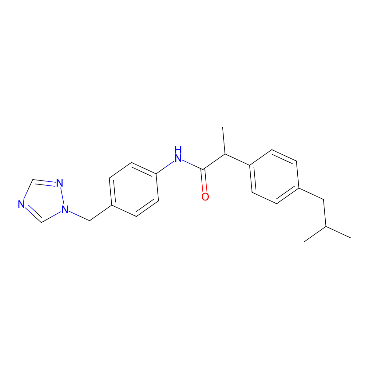 2-[4-(2-methylpropyl)phenyl]-N-[4-(1H-1,2,4-triazol-1-ylmethyl)phenyl]propanamide molecular structure, CAS 1401597-94-1