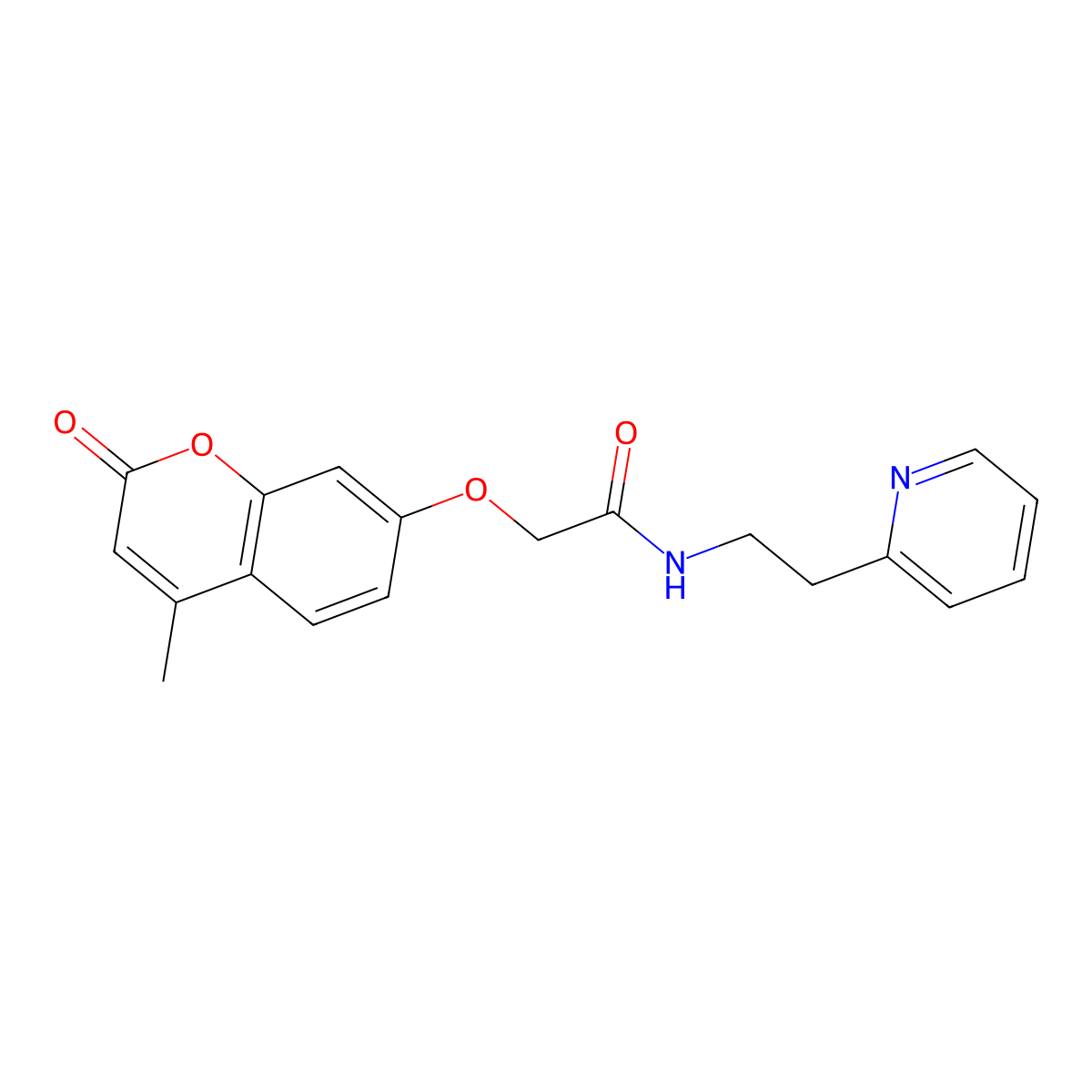 2-[(4-methyl-2-oxo-2H-chromen-7-yl)oxy]-N-[2-(pyridin-2-yl)ethyl]acetamide molecular structure, CAS 1401598-06-8