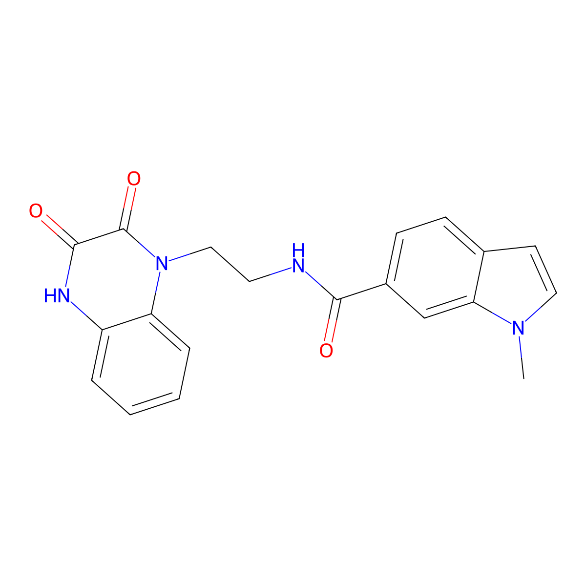 N-(2-(3-hydroxy-2-oxoquinoxalin-1(2H)-yl)ethyl)-1-methyl-1H-indole-6-carboxamide molecular structure, CAS 1401598-33-1