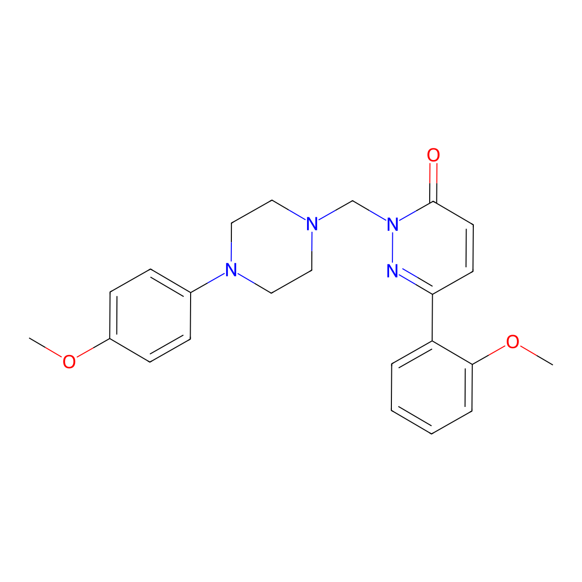 6-(2-methoxyphenyl)-2-{[4-(4-methoxyphenyl)piperazin-1-yl]methyl}pyridazin-3(2H)-one molecular structure, CAS 1401598-35-3