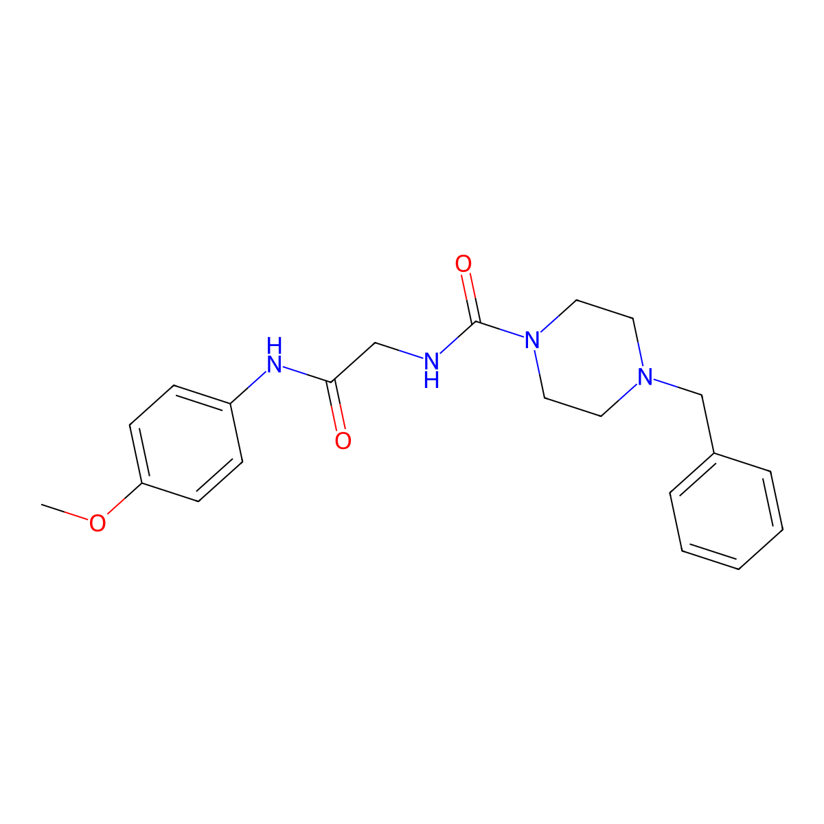 4-benzyl-N-{2-[(4-methoxyphenyl)amino]-2-oxoethyl}piperazine-1-carboxamide molecular structure, CAS 1401598-40-0