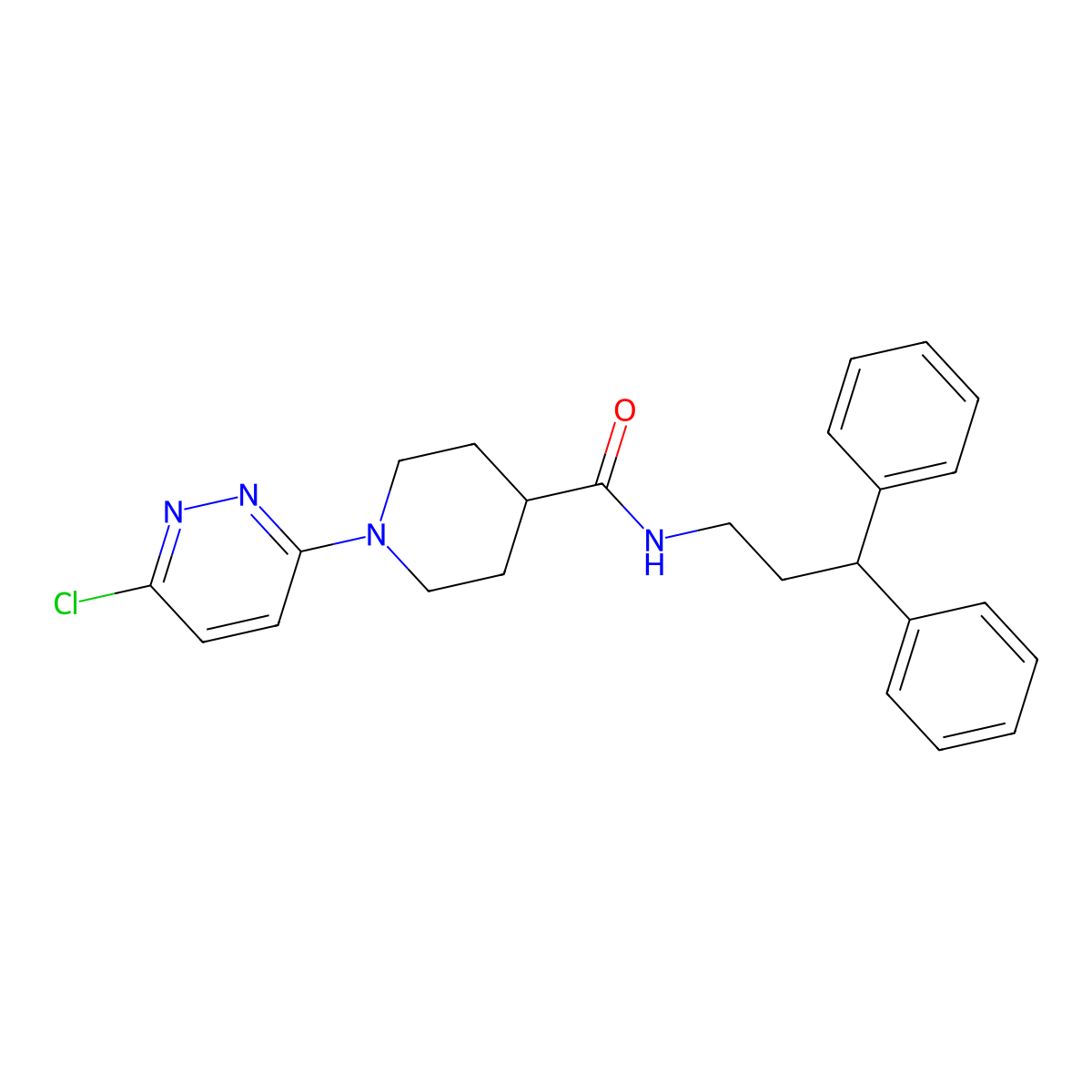 1-(6-chloropyridazin-3-yl)-N-(3,3-diphenylpropyl)piperidine-4-carboxamide molecular structure, CAS 1401598-41-1