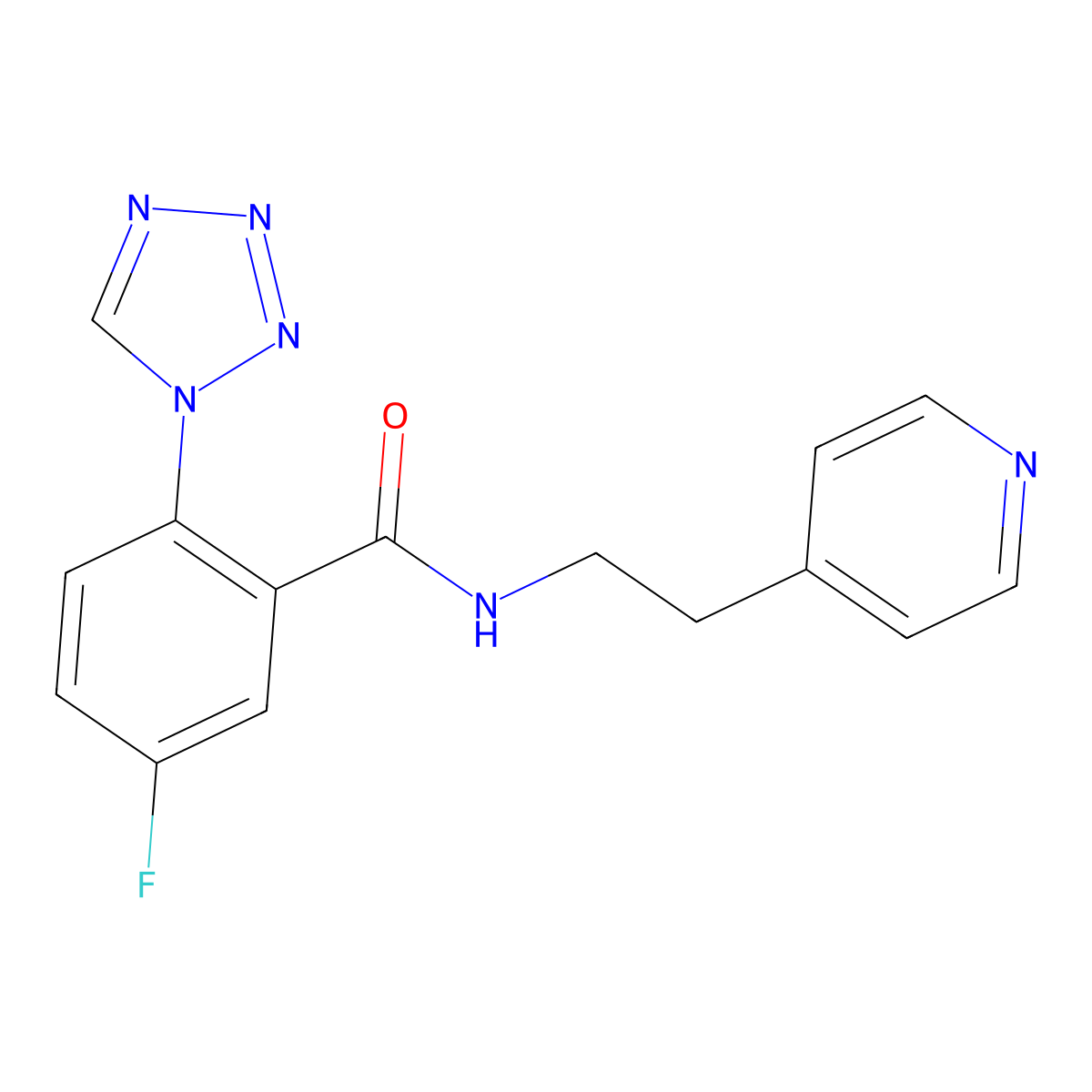 5-fluoro-N-[2-(4-pyridyl)ethyl]-2-(1H-1,2,3,4-tetraazol-1-yl)benzamide molecular structure, CAS 1401598-49-9