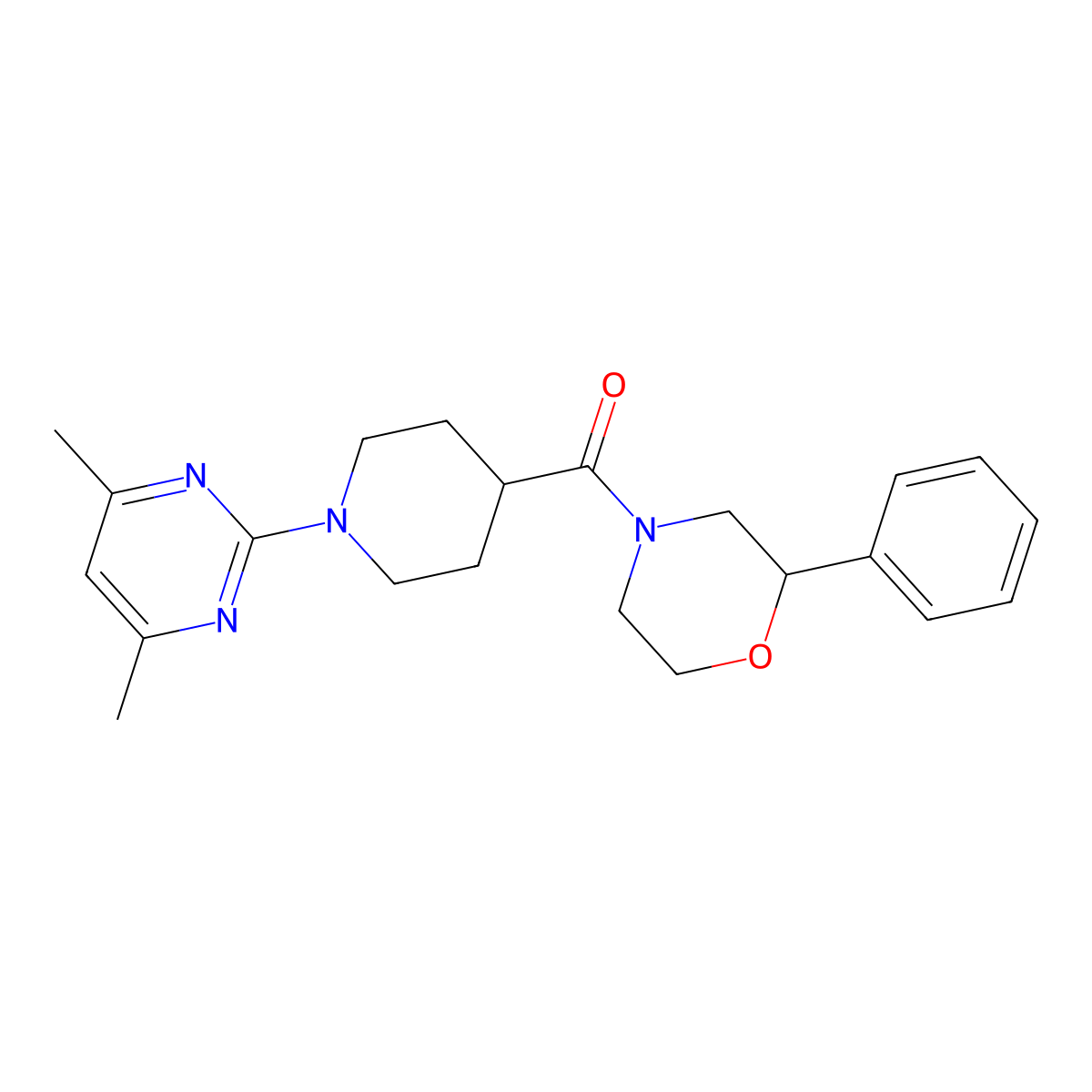 [1-(4,6-Dimethylpyrimidin-2-yl)piperidin-4-yl](2-phenylmorpholin-4-yl)methanone molecular structure, CAS 1401598-54-6