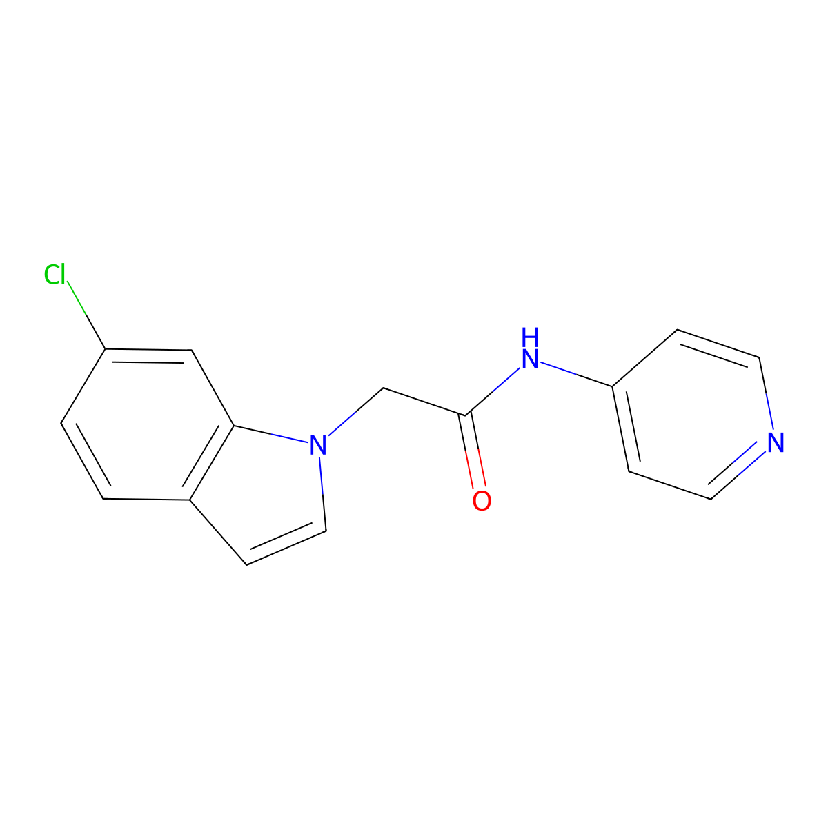 2-(6-chloro-1H-indol-1-yl)-N-(pyridin-4-yl)acetamide molecular structure, CAS 1401598-63-7