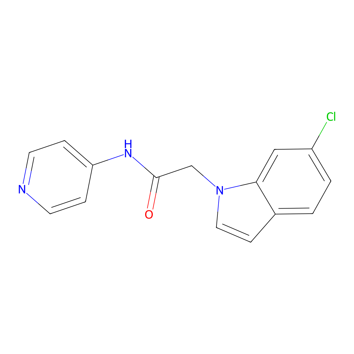 2-(6-chloro-1H-indol-1-yl)-N-(pyridin-4-yl)acetamide molecular structure, CAS 1401598-63-7