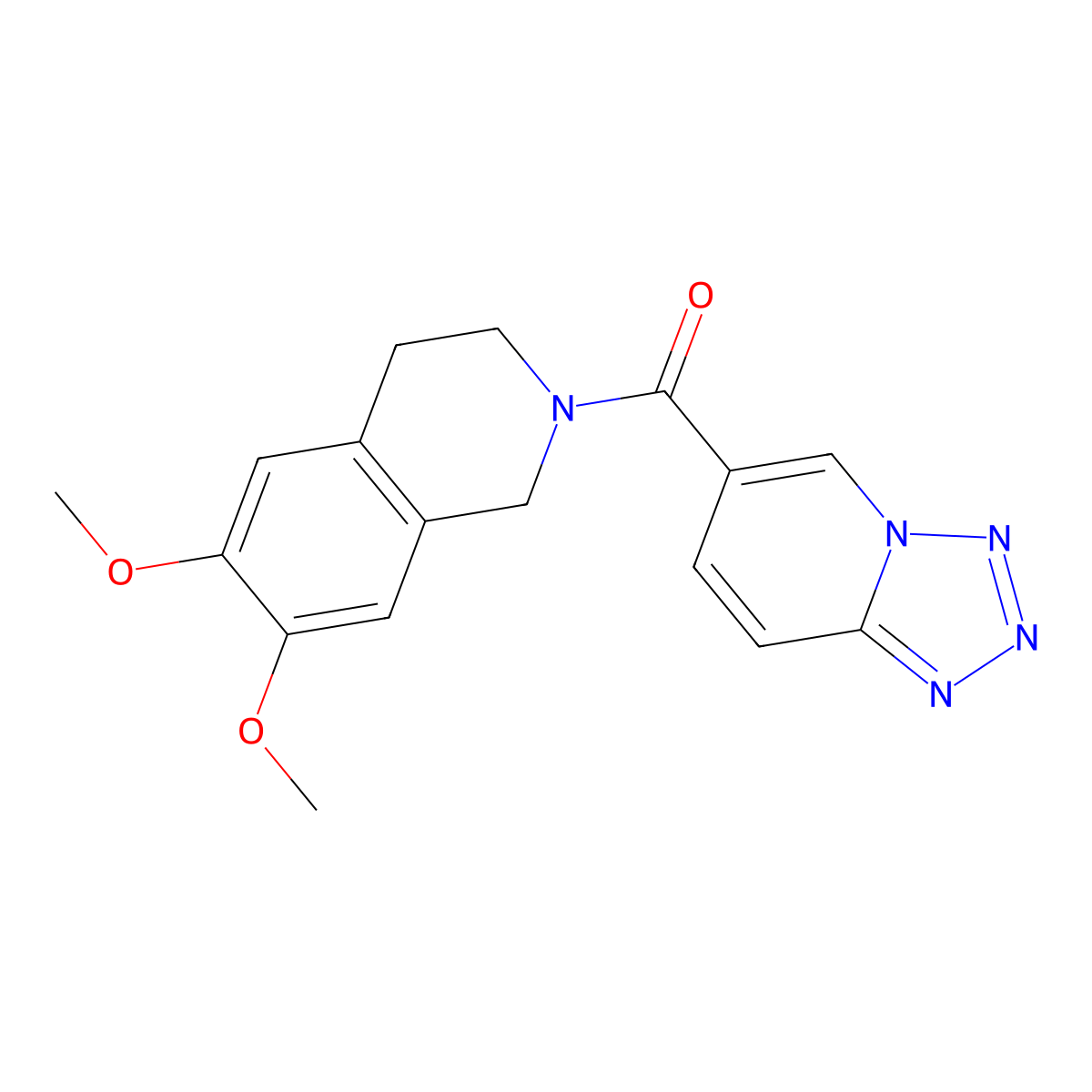 (6,7-dimethoxy-3,4-dihydroisoquinolin-2(1H)-yl)(tetrazolo[1,5-a]pyridin-6-yl)methanone molecular structure, CAS 1401598-72-8