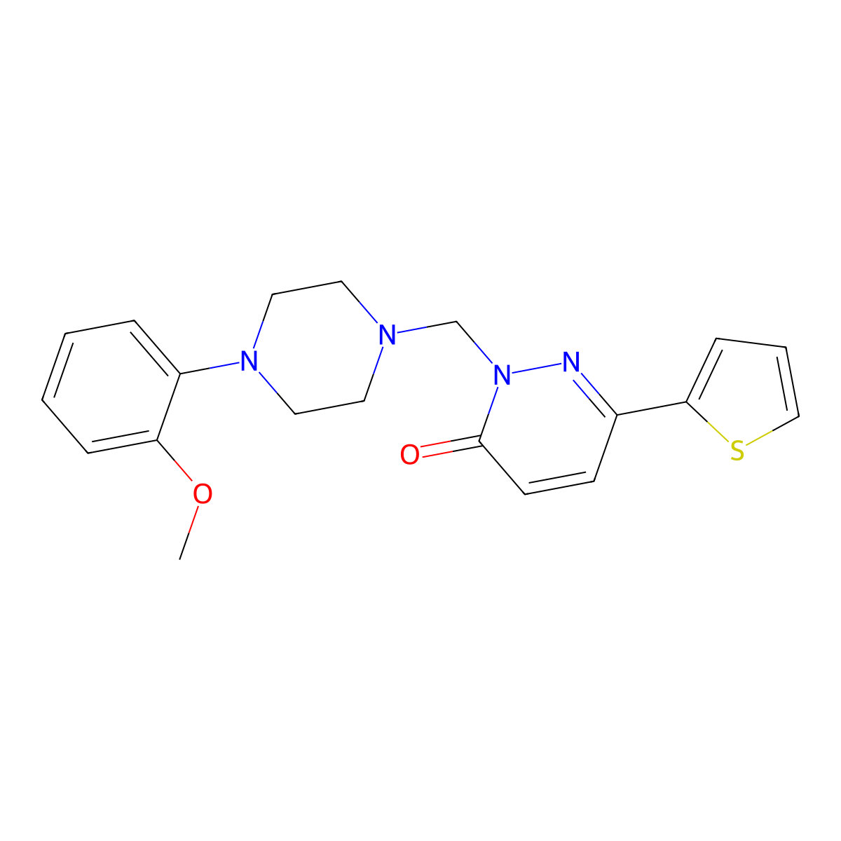 2-{[4-(2-methoxyphenyl)piperazin-1-yl]methyl}-6-(thiophen-2-yl)pyridazin-3(2H)-one molecular structure, CAS 1401598-91-1