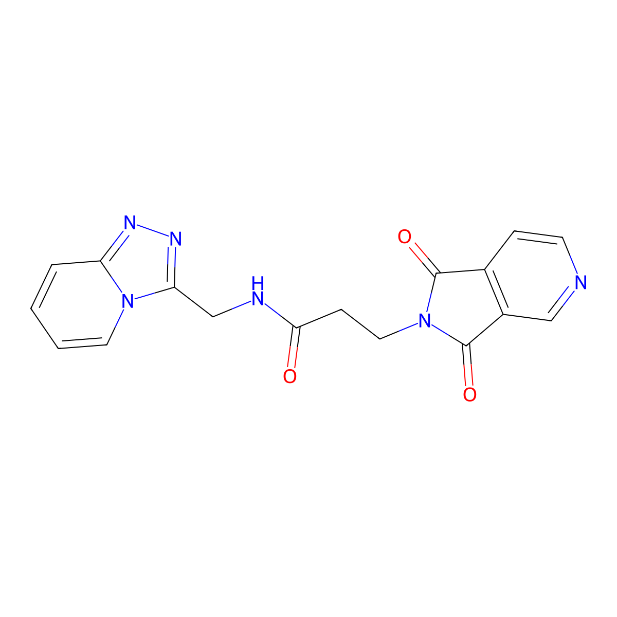 N-([1,2,4]triazolo[4,3-a]pyridin-3-ylmethyl)-3-(1,3-dioxo-1H-pyrrolo[3,4-c]pyridin-2(3H)-yl)propanamide molecular structure, CAS 1401599-26-5