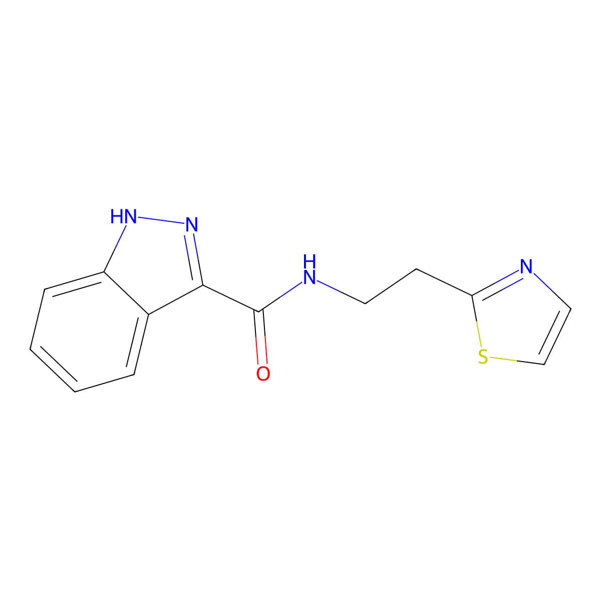 N-[2-(1,3-thiazol-2-yl)ethyl]-1H-indazole-3-carboxamide molecular structure, CAS 1401599-46-9