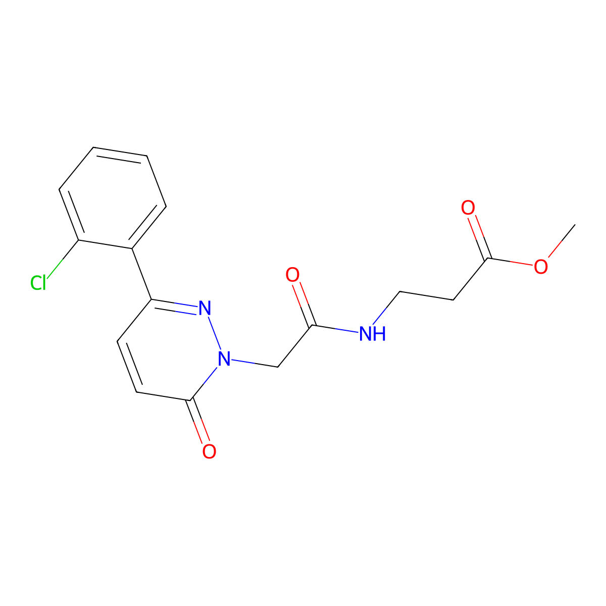 methyl N-{[3-(2-chlorophenyl)-6-oxopyridazin-1(6H)-yl]acetyl}-beta-alaninate molecular structure, CAS 1401599-59-4