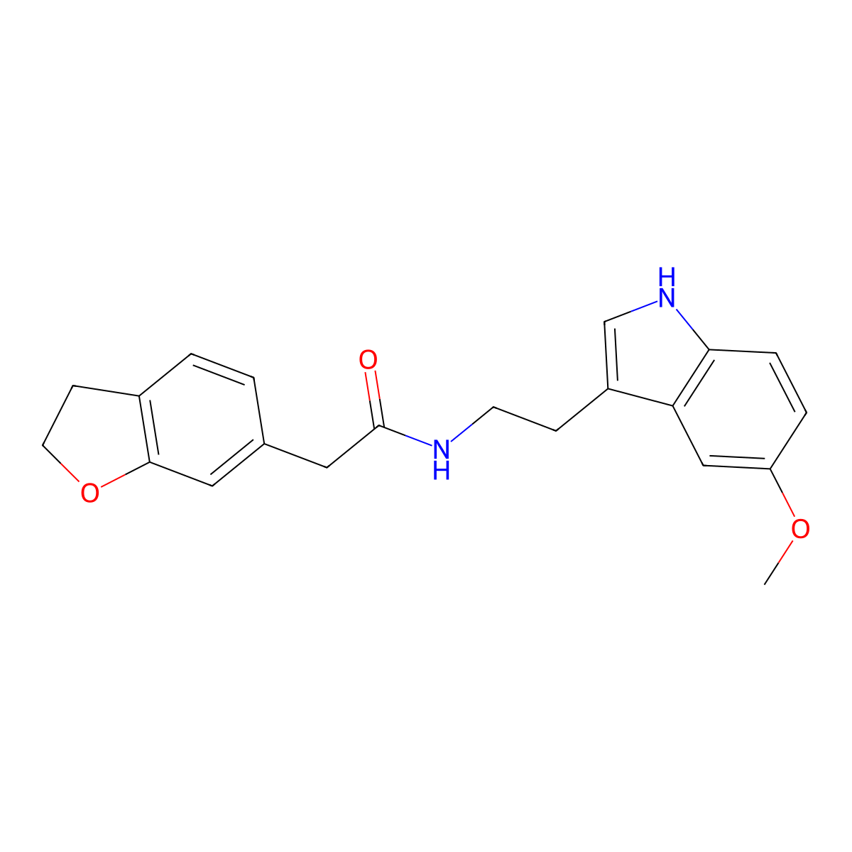 2-(2,3-dihydro-1-benzofuran-6-yl)-N-[2-(5-methoxy-1H-indol-3-yl)ethyl]acetamide molecular structure, CAS 1401599-85-6