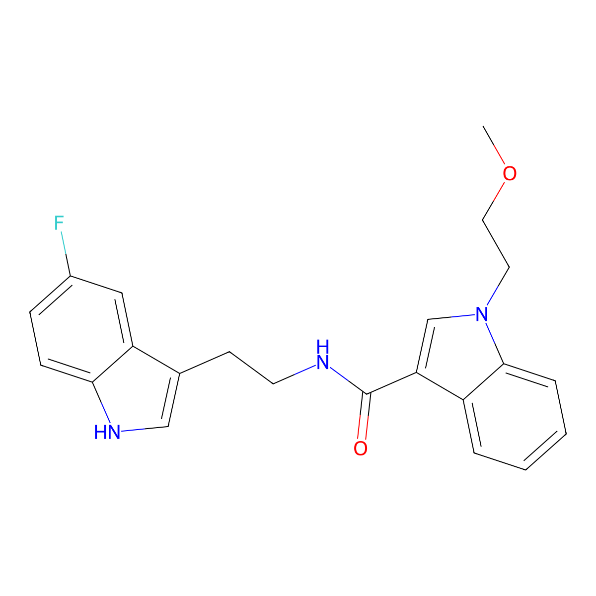 N-[2-(5-fluoro-1H-indol-3-yl)ethyl]-1-(2-methoxyethyl)-1H-indole-3-carboxamide molecular structure, CAS 1401599-88-9