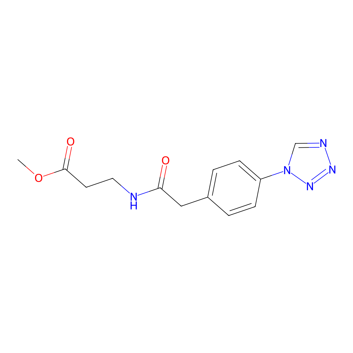 methyl N-{[4-(1H-tetrazol-1-yl)phenyl]acetyl}-beta-alaninate molecular structure, CAS 1401599-90-3