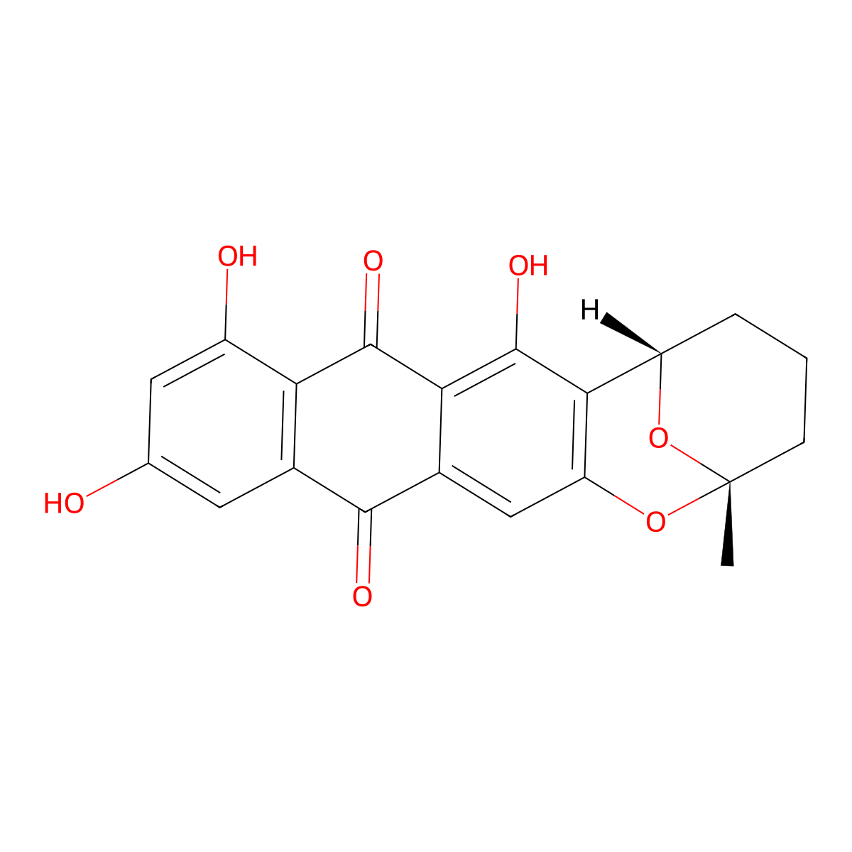 Averufin molecular structure, CAS 14016-29-6