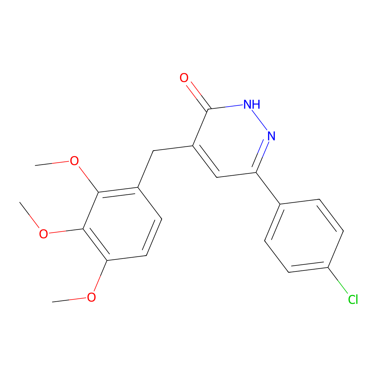 6-(4-chlorophenyl)-4-(2,3,4-trimethoxybenzyl)pyridazin-3(2H)-one molecular structure, CAS 1401600-31-4