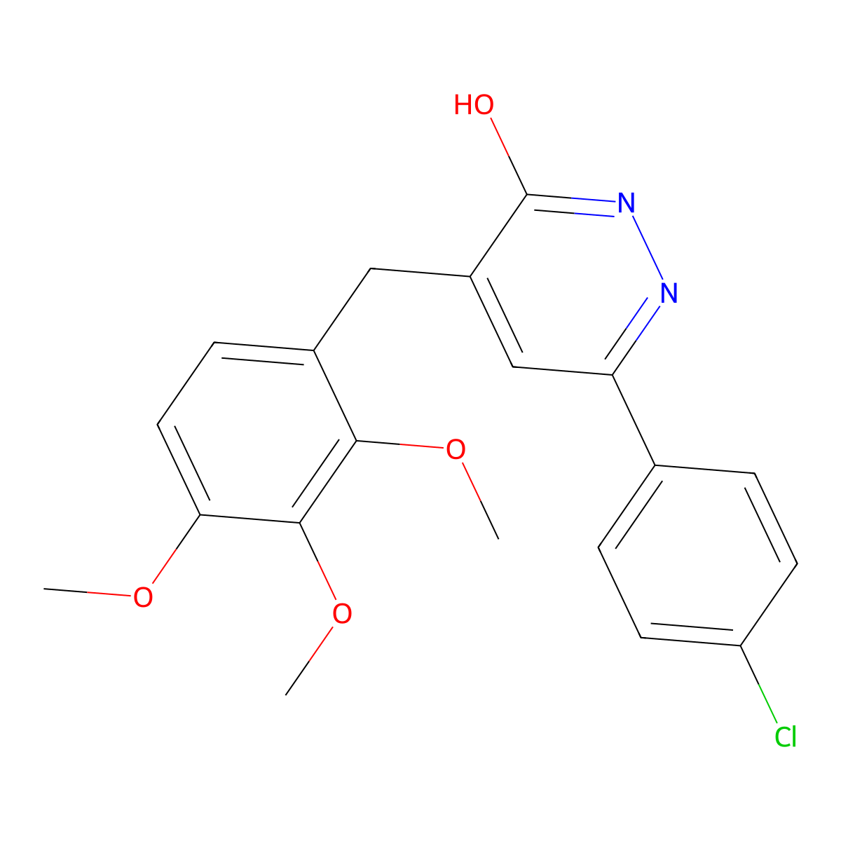 6-(4-chlorophenyl)-4-(2,3,4-trimethoxybenzyl)pyridazin-3(2H)-one molecular structure, CAS 1401600-31-4