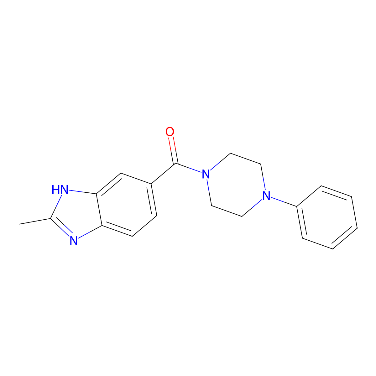 (2-methyl-1H-benzimidazol-6-yl)(4-phenylpiperazin-1-yl)methanone molecular structure, CAS 1401600-65-4