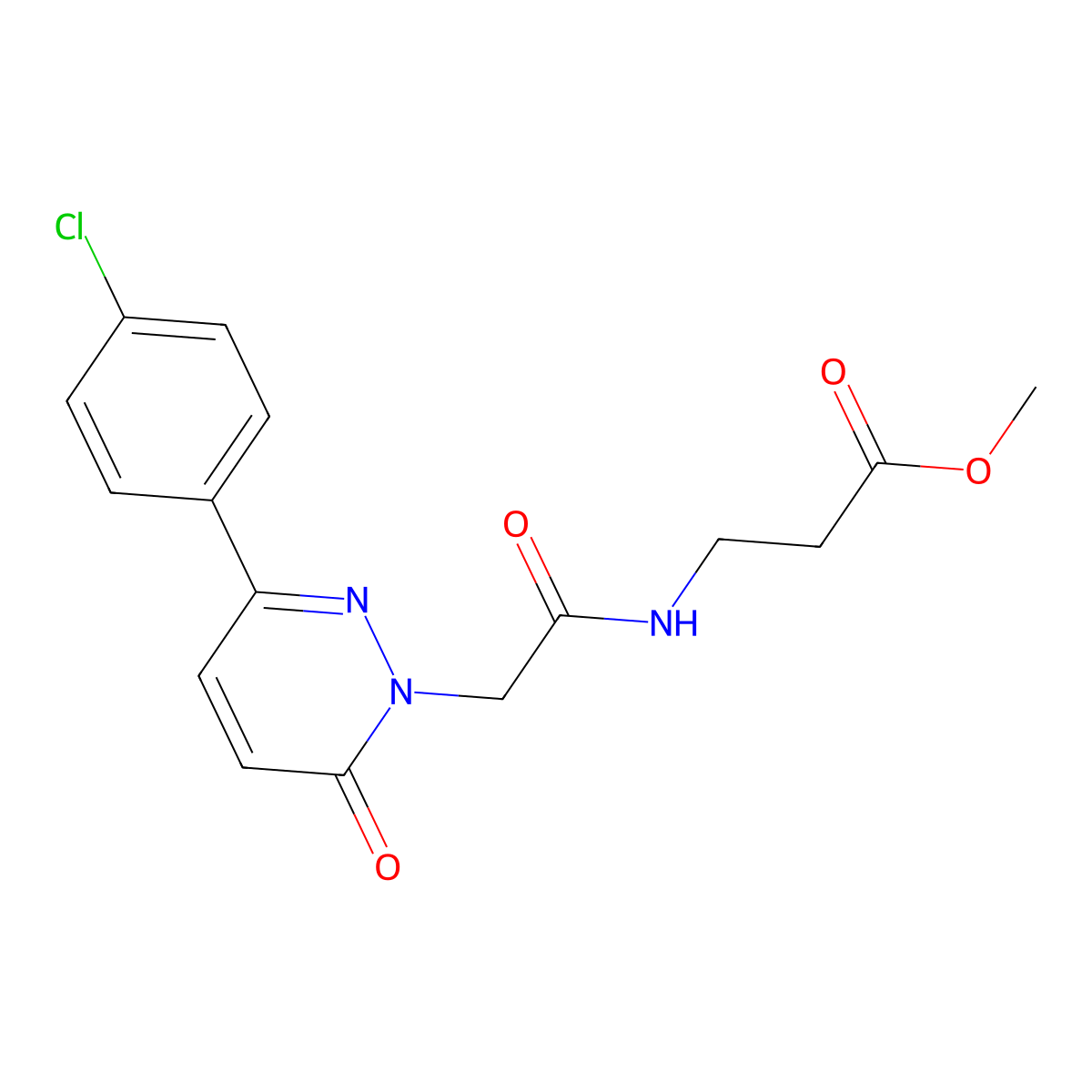 methyl N-{[3-(4-chlorophenyl)-6-oxopyridazin-1(6H)-yl]acetyl}-beta-alaninate molecular structure, CAS 1401600-92-7