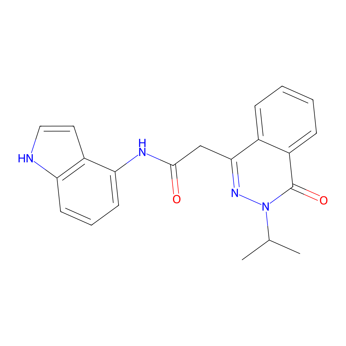 N-(1H-indol-4-yl)-2-[4-oxo-3-(propan-2-yl)-3,4-dihydrophthalazin-1-yl]acetamide molecular structure, CAS 1401600-93-8