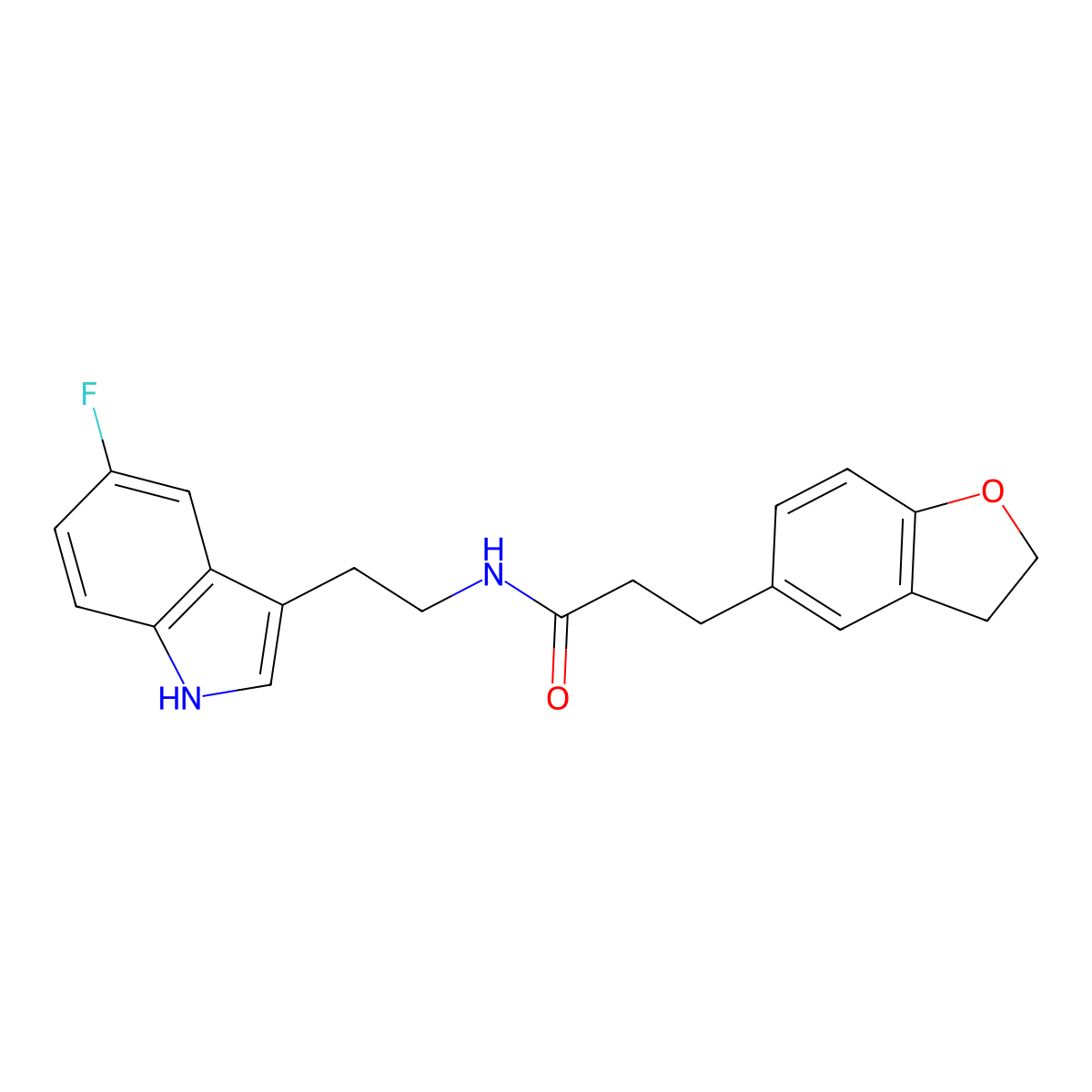 3-(2,3-dihydro-1-benzofuran-5-yl)-N-[2-(5-fluoro-1H-indol-3-yl)ethyl]propanamide molecular structure, CAS 1401600-95-0