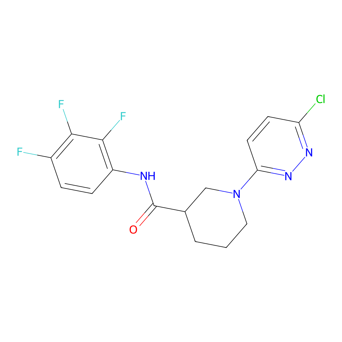 1-(6-chloropyridazin-3-yl)-N-(2,3,4-trifluorophenyl)piperidine-3-carboxamide molecular structure, CAS 1401601-01-1