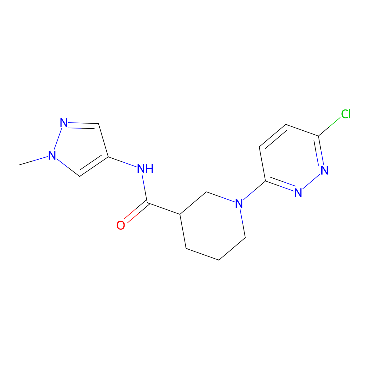 1-(6-chloropyridazin-3-yl)-N-(1-methyl-1H-pyrazol-4-yl)piperidine-3-carboxamide molecular structure, CAS 1401601-17-9