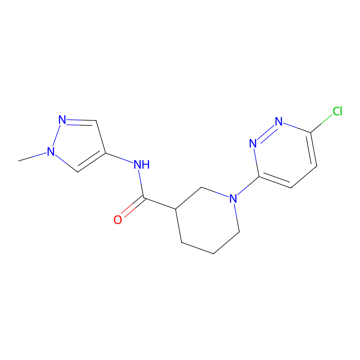 1-(6-chloropyridazin-3-yl)-N-(1-methyl-1H-pyrazol-4-yl)piperidine-3-carboxamide molecular structure, CAS 1401601-17-9