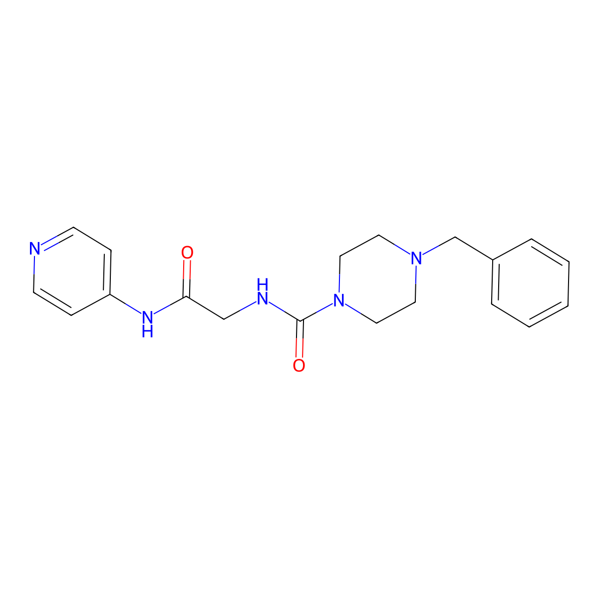 4-benzyl-N-[2-oxo-2-(pyridin-4-ylamino)ethyl]piperazine-1-carboxamide molecular structure, CAS 1401601-34-0
