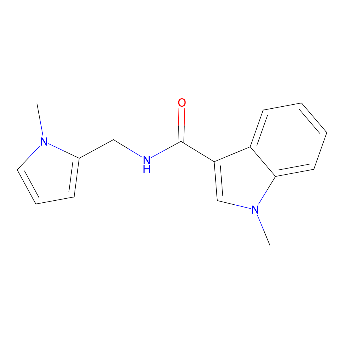 1-methyl-N-[(1-methyl-1H-pyrrol-2-yl)methyl]-1H-indole-3-carboxamide molecular structure, CAS 1401601-36-2