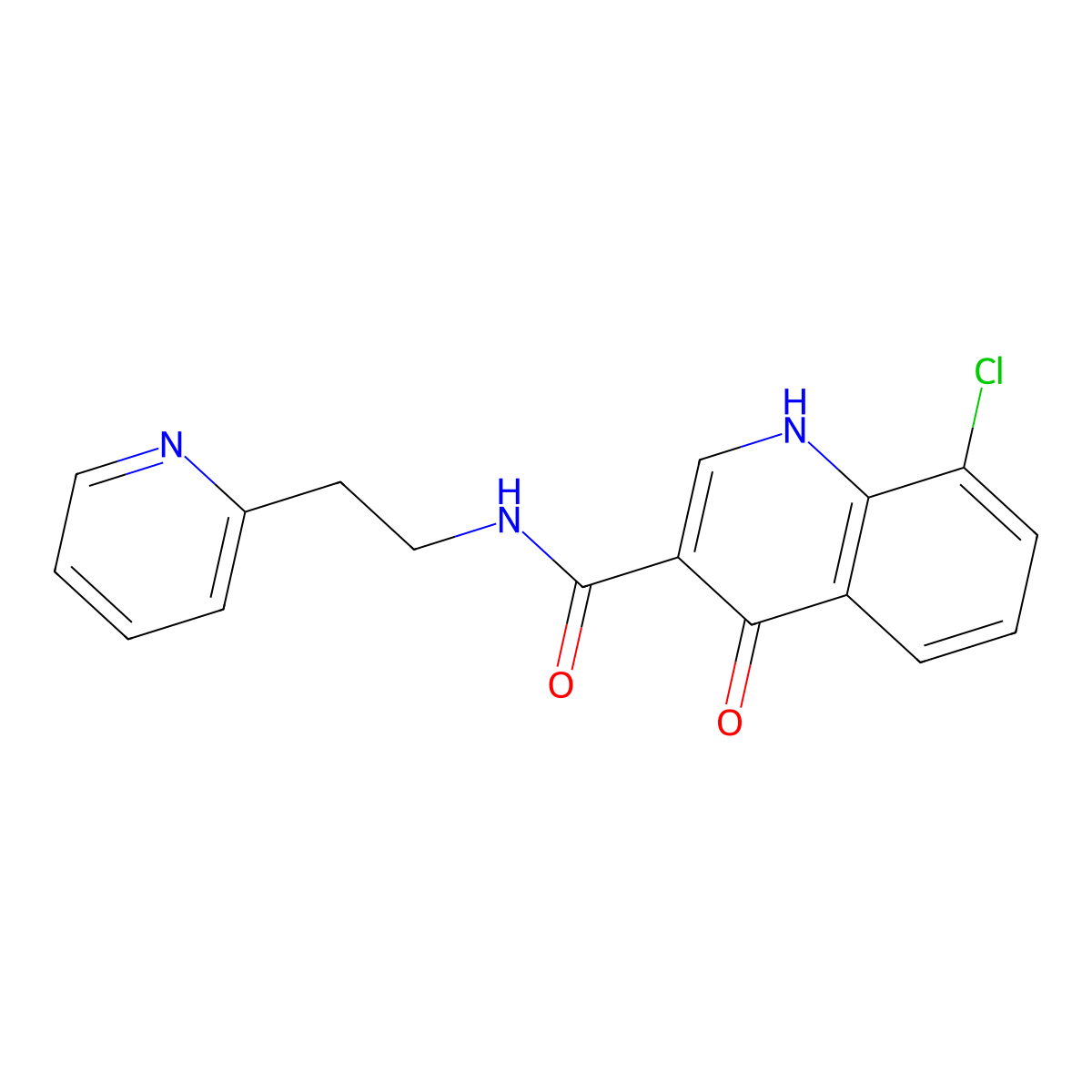 8-chloro-4-hydroxy-N-[2-(2-pyridyl)ethyl]-3-quinolinecarboxamide molecular structure, CAS 1401601-39-5