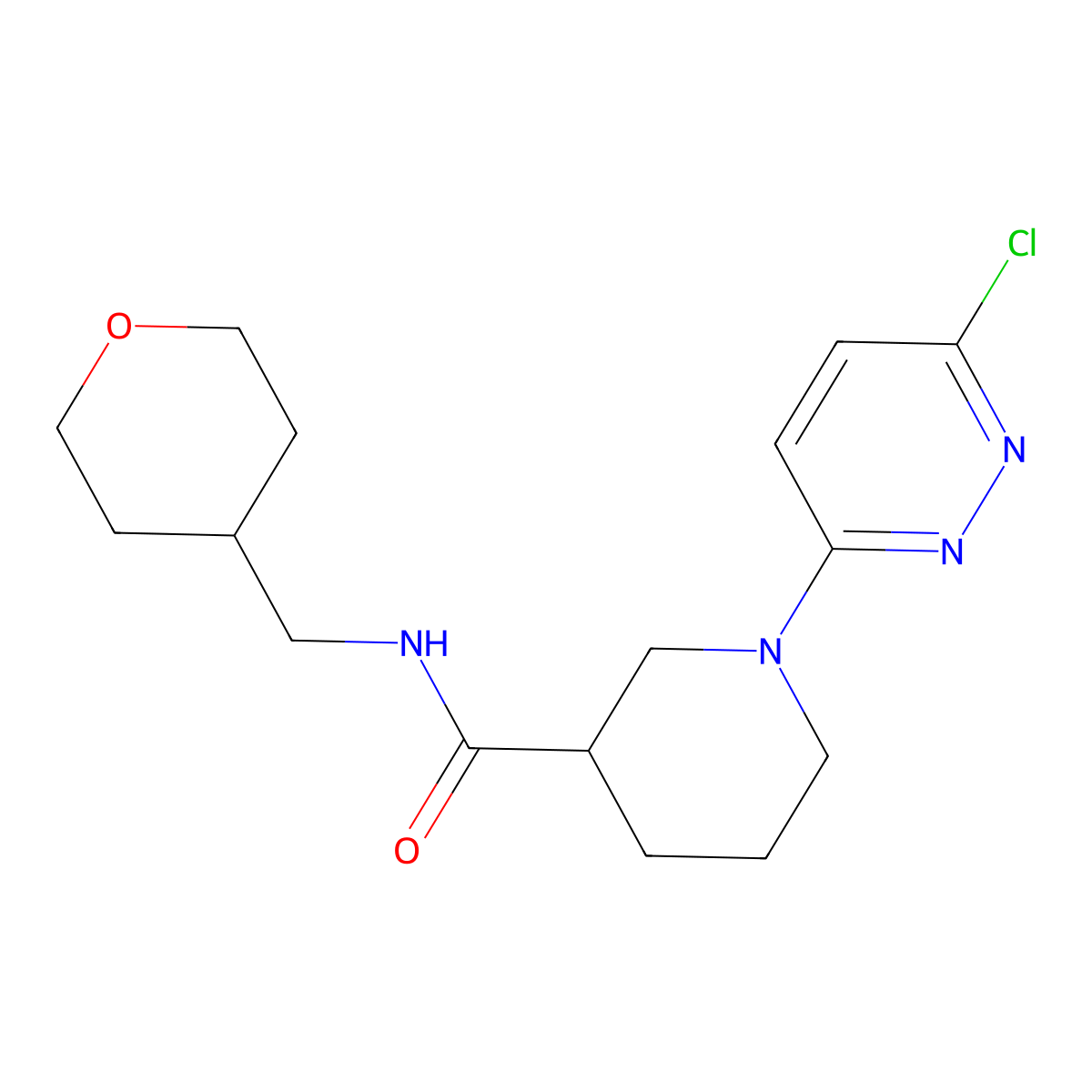 1-(6-chloropyridazin-3-yl)-N-((tetrahydro-2H-pyran-4-yl)methyl)piperidine-3-carboxamide molecular structure, CAS 1401601-43-1