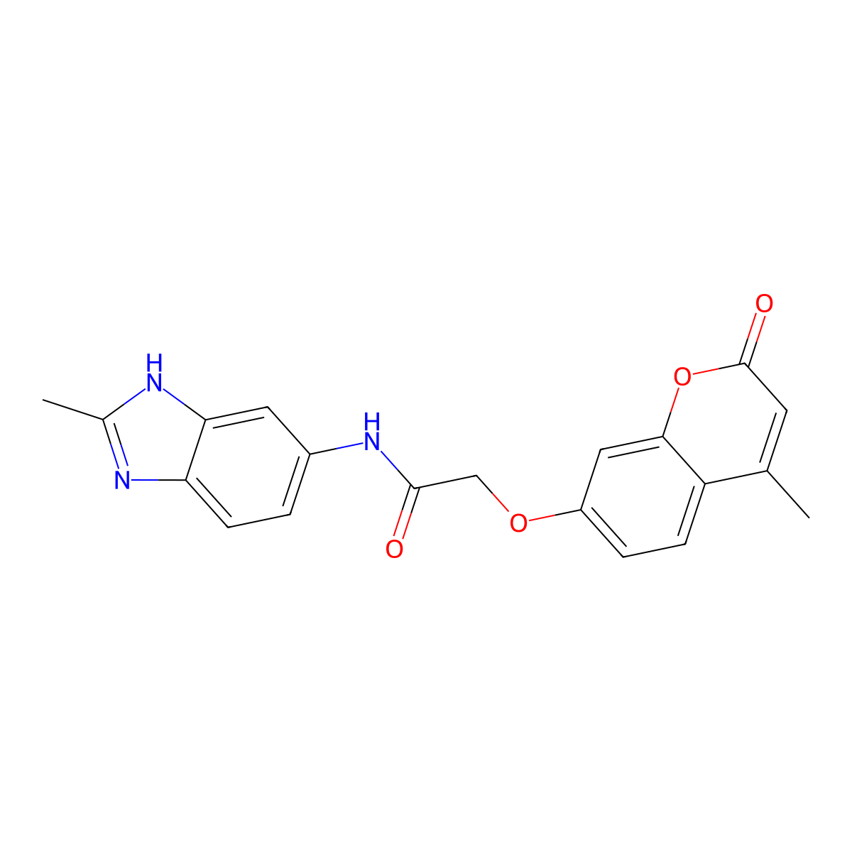 N-(2-methyl-1H-benzimidazol-5-yl)-2-[(4-methyl-2-oxo-2H-chromen-7-yl)oxy]acetamide molecular structure, CAS 1401601-52-2