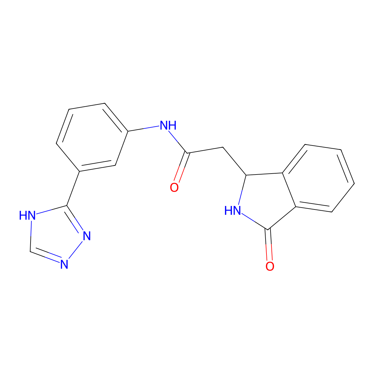 2-(3-oxo-2,3-dihydro-1H-isoindol-1-yl)-N-[3-(1H-1,2,4-triazol-3-yl)phenyl]acetamide molecular structure, CAS 1401601-61-3