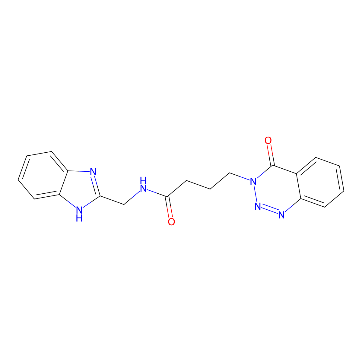 N-(1H-benzimidazol-2-ylmethyl)-4-(4-oxo-1,2,3-benzotriazin-3(4H)-yl)butanamide molecular structure, CAS 1401601-67-9