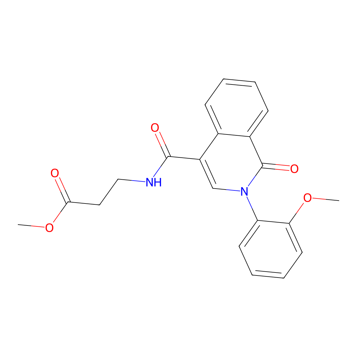 methyl N-{[2-(2-methoxyphenyl)-1-oxo-1,2-dihydroisoquinolin-4-yl]carbonyl}-beta-alaninate molecular structure, CAS 1401601-76-0