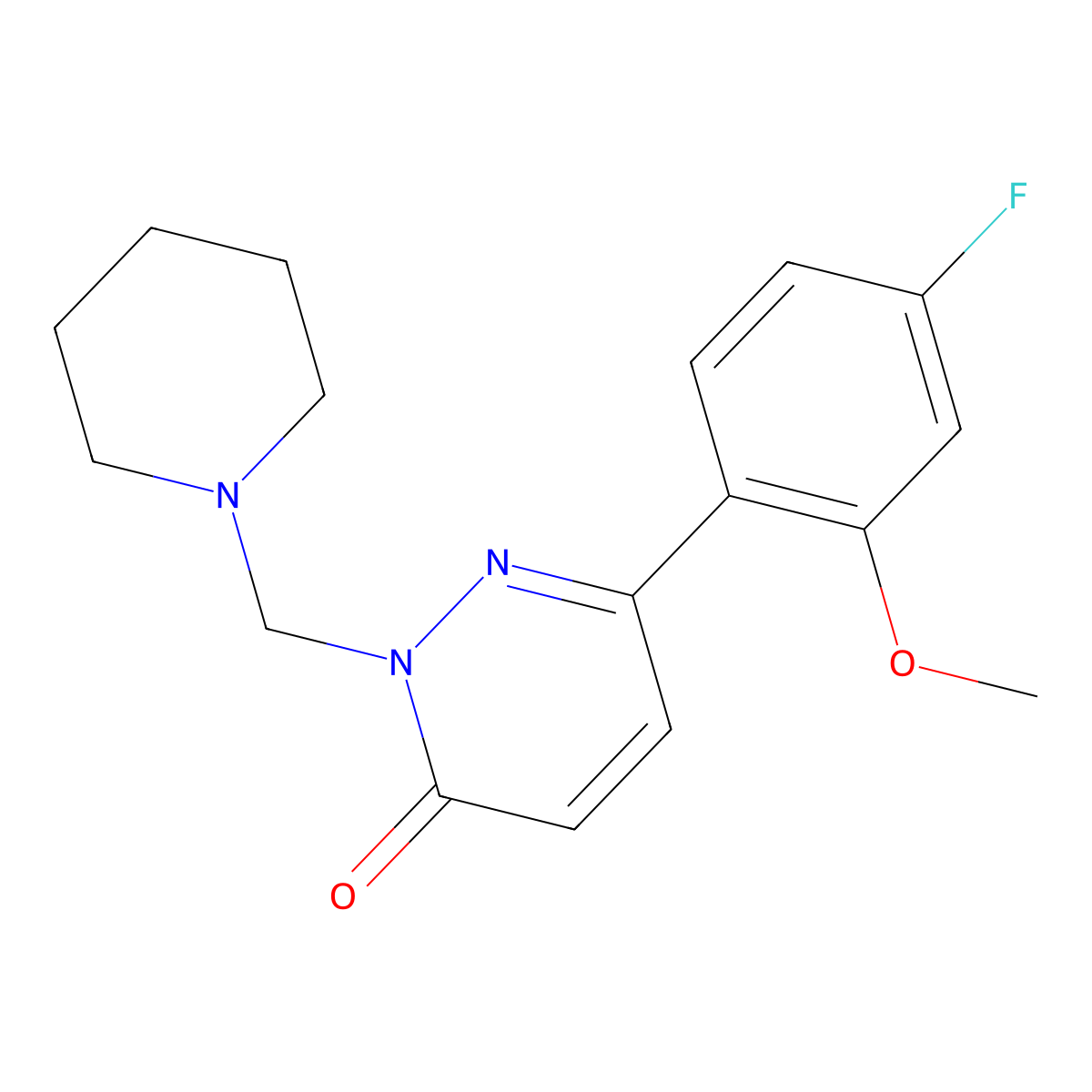 6-(4-fluoro-2-methoxyphenyl)-2-(piperidin-1-ylmethyl)pyridazin-3(2H)-one molecular structure, CAS 1401601-81-7