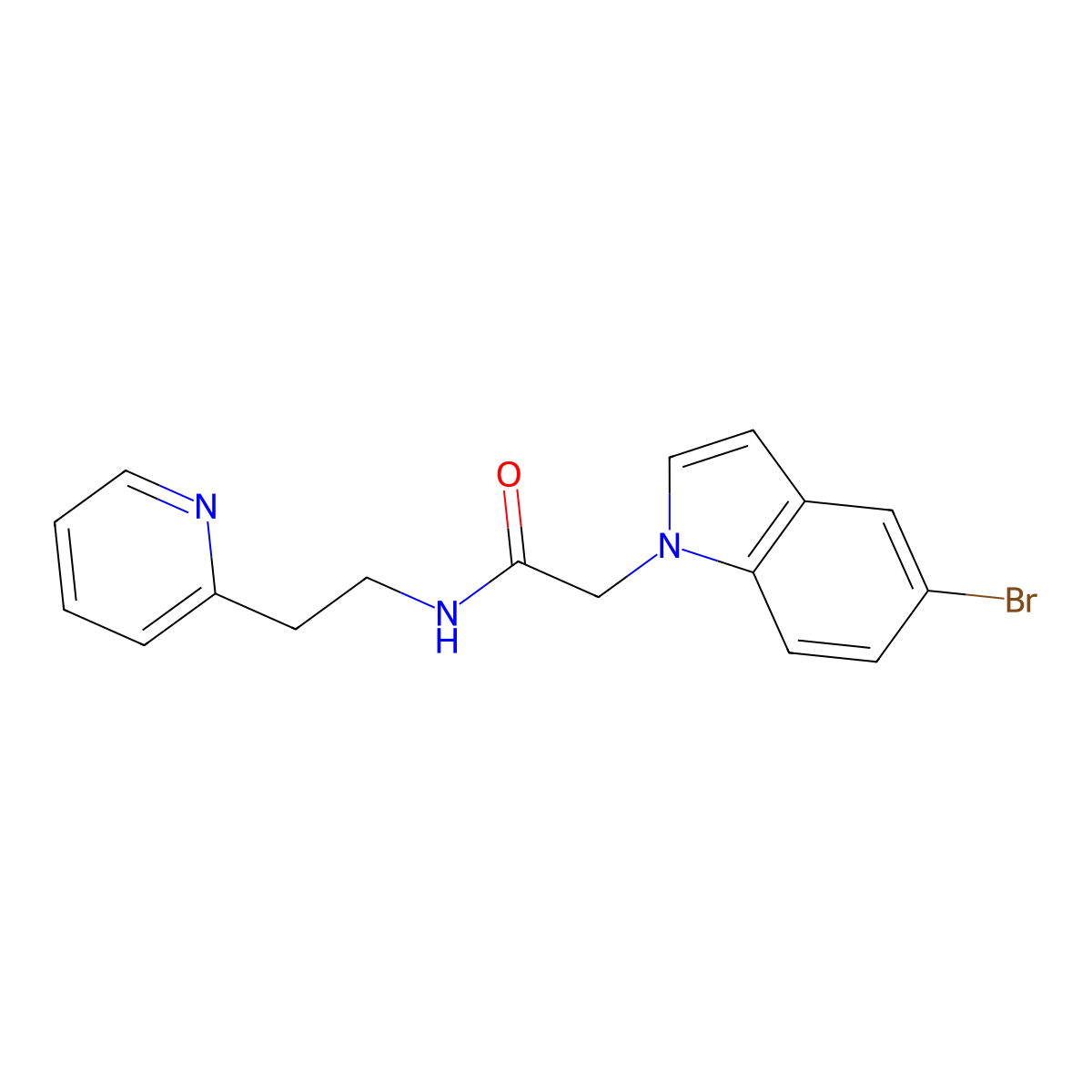 2-(5-bromo-1H-indol-1-yl)-N-[2-(2-pyridyl)ethyl]acetamide molecular structure, CAS 1401601-95-3
