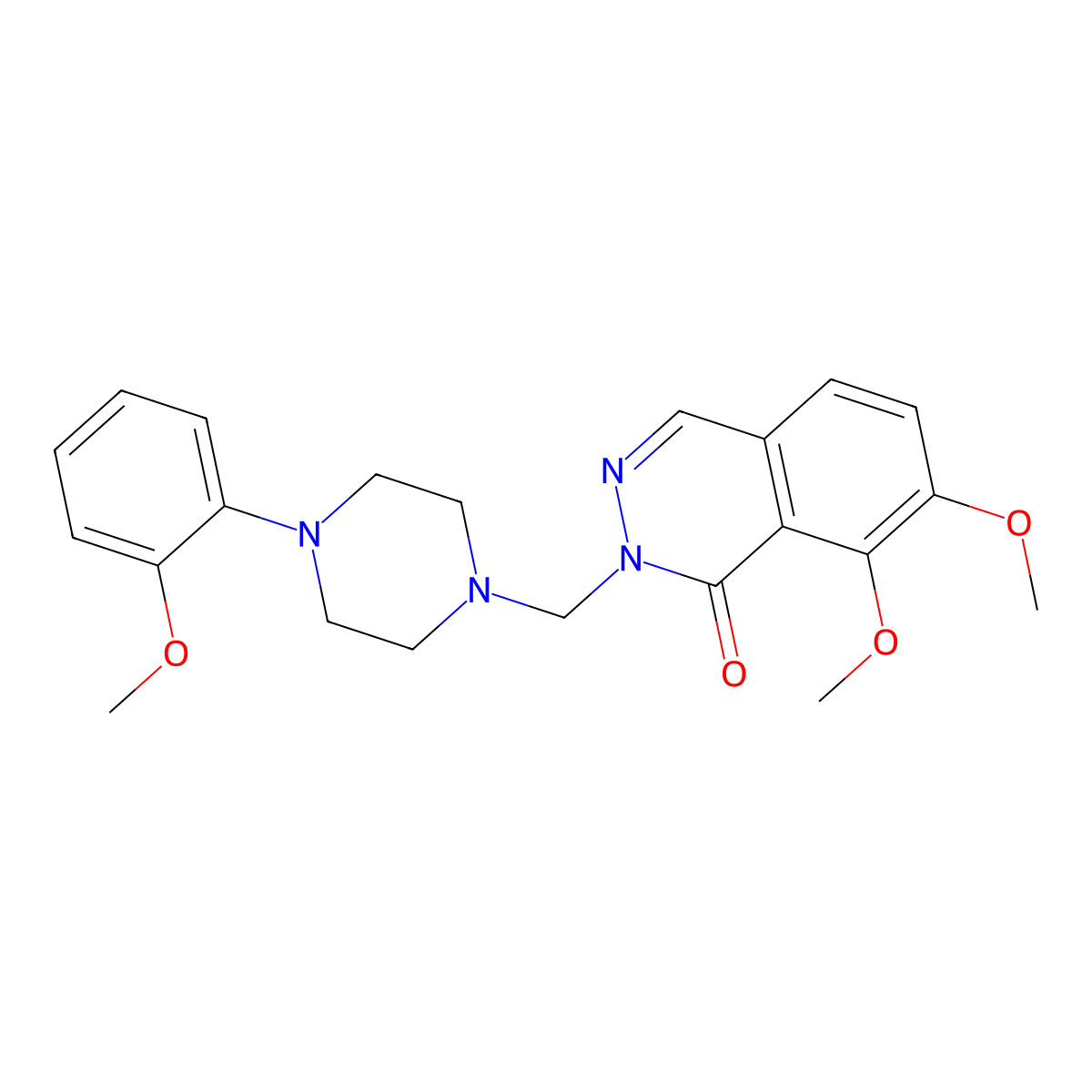 7,8-dimethoxy-2-{[4-(2-methoxyphenyl)piperazin-1-yl]methyl}phthalazin-1(2H)-one molecular structure, CAS 1401602-08-1