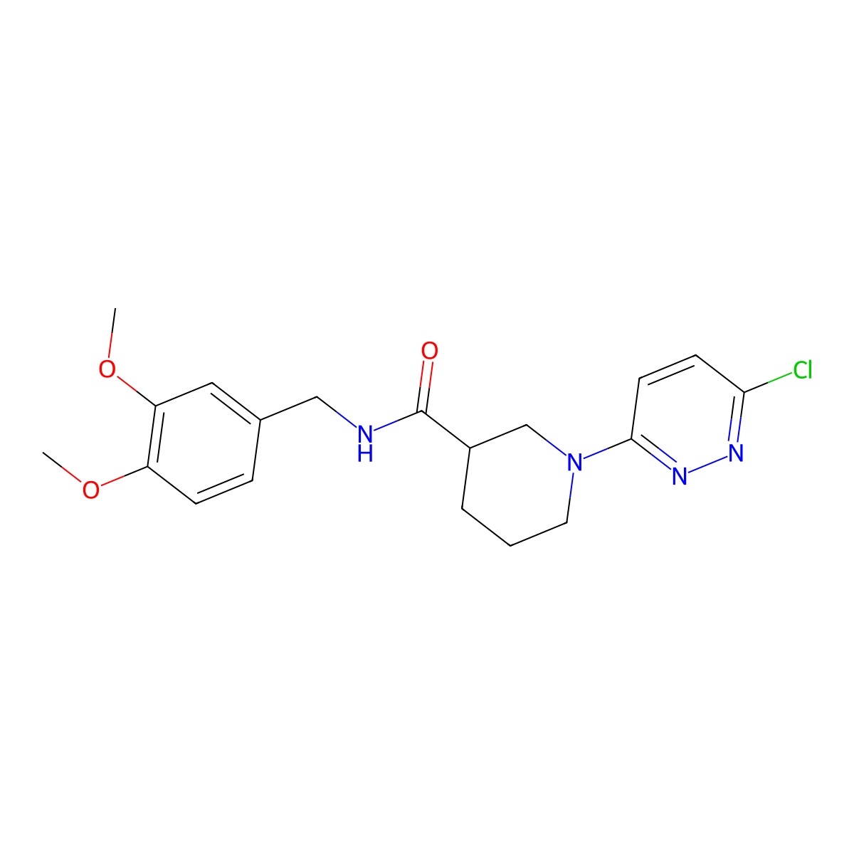 1-(6-chloropyridazin-3-yl)-N-(3,4-dimethoxybenzyl)piperidine-3-carboxamide molecular structure, CAS 1401602-10-5