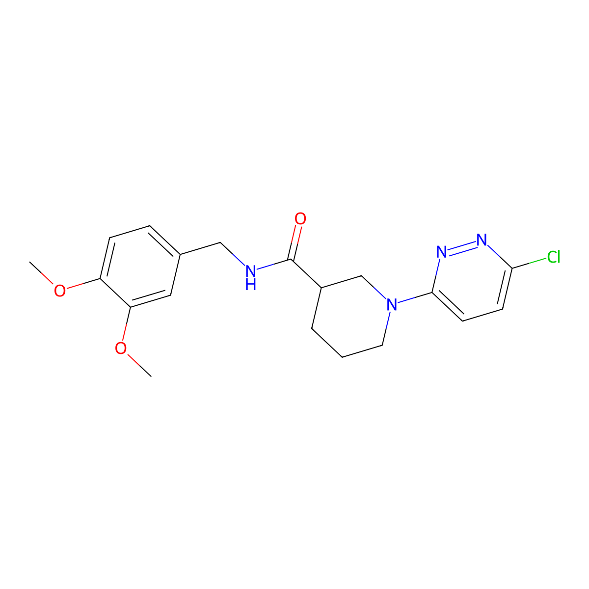1-(6-chloropyridazin-3-yl)-N-(3,4-dimethoxybenzyl)piperidine-3-carboxamide molecular structure, CAS 1401602-10-5