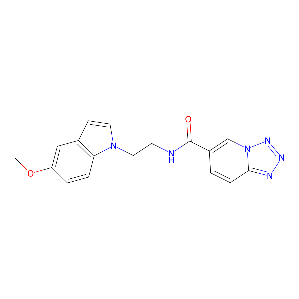 N-[2-(5-methoxy-1H-indol-1-yl)ethyl]tetrazolo[1,5-a]pyridine-6-carboxamide molecular structure, CAS 1401602-27-4