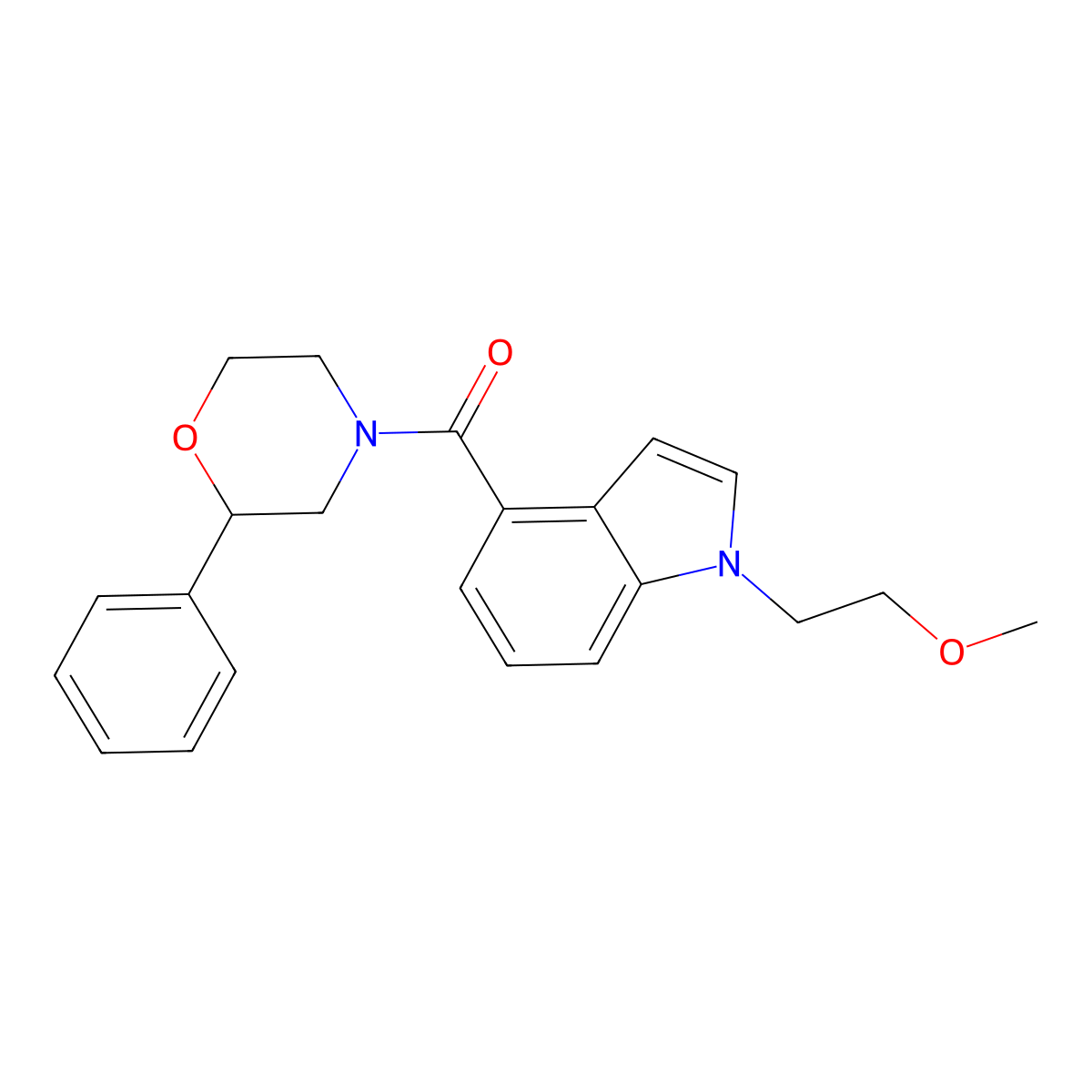 [1-(2-methoxyethyl)-1H-indol-4-yl](2-phenylmorpholin-4-yl)methanone molecular structure, CAS 1401602-40-1