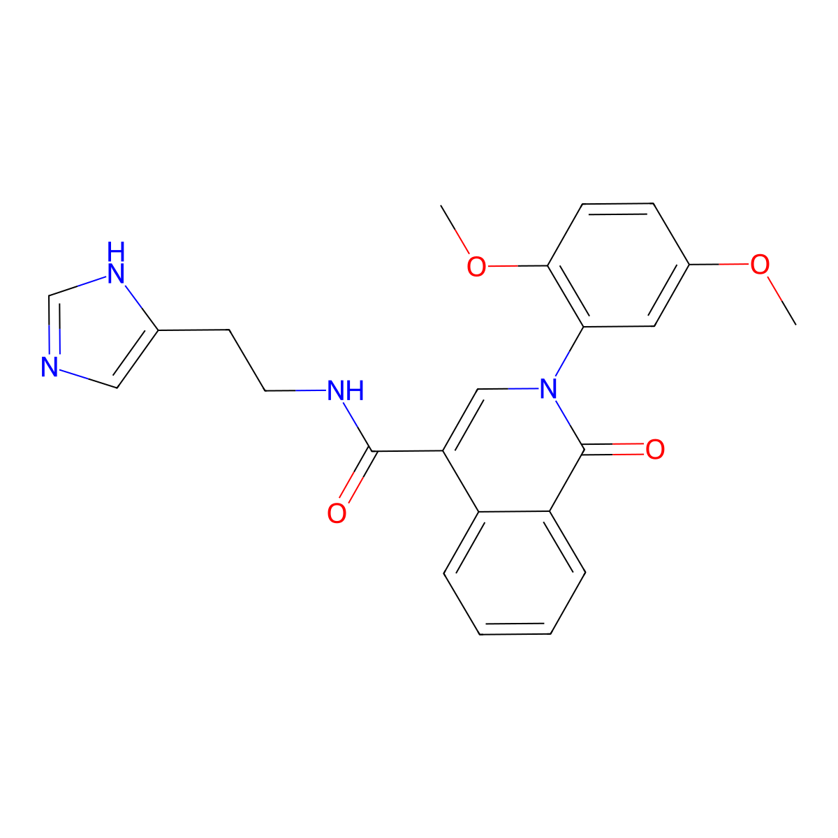 2-(2,5-dimethoxyphenyl)-N-[2-(1H-imidazol-4-yl)ethyl]-1-oxo-1,2-dihydroisoquinoline-4-carboxamide molecular structure, CAS 1401602-42-3