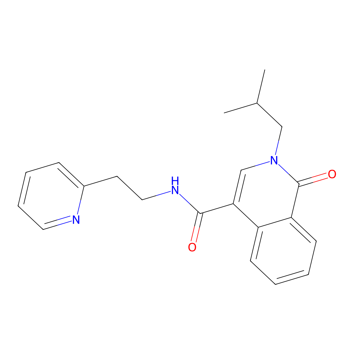 2-isobutyl-1-oxo-N-[2-(2-pyridyl)ethyl]-1,2-dihydro-4-isoquinolinecarboxamide molecular structure, CAS 1401602-63-8